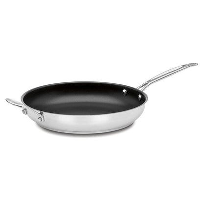 Cuisinart 722-30HNS Chef's Classic Stainless Nonstick 12-Inch Open Skillet with Helper Handle