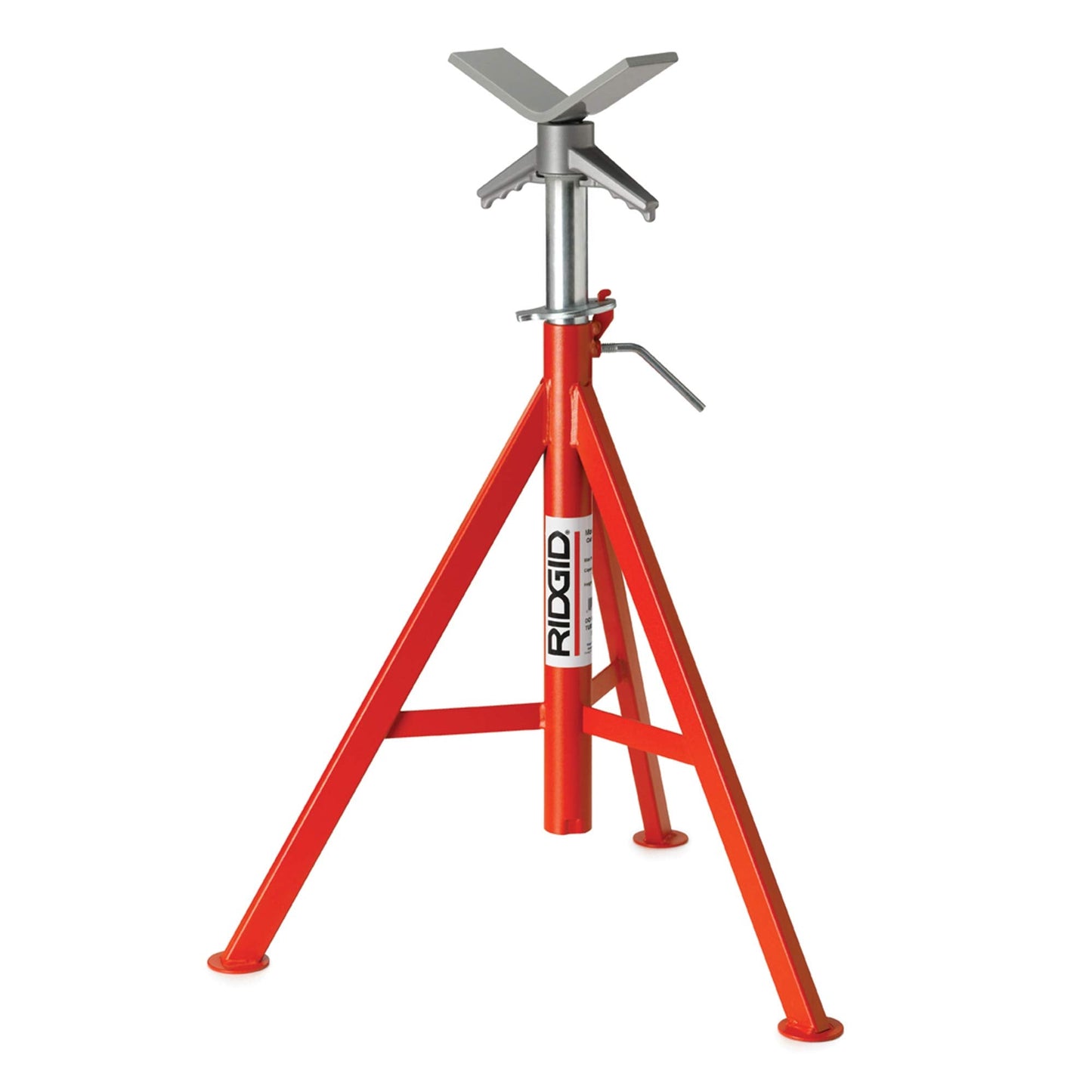 RIDGID 56662 Model VJ-99 V Head High Pipe Stand, 12-inch Pipe Stand, Red