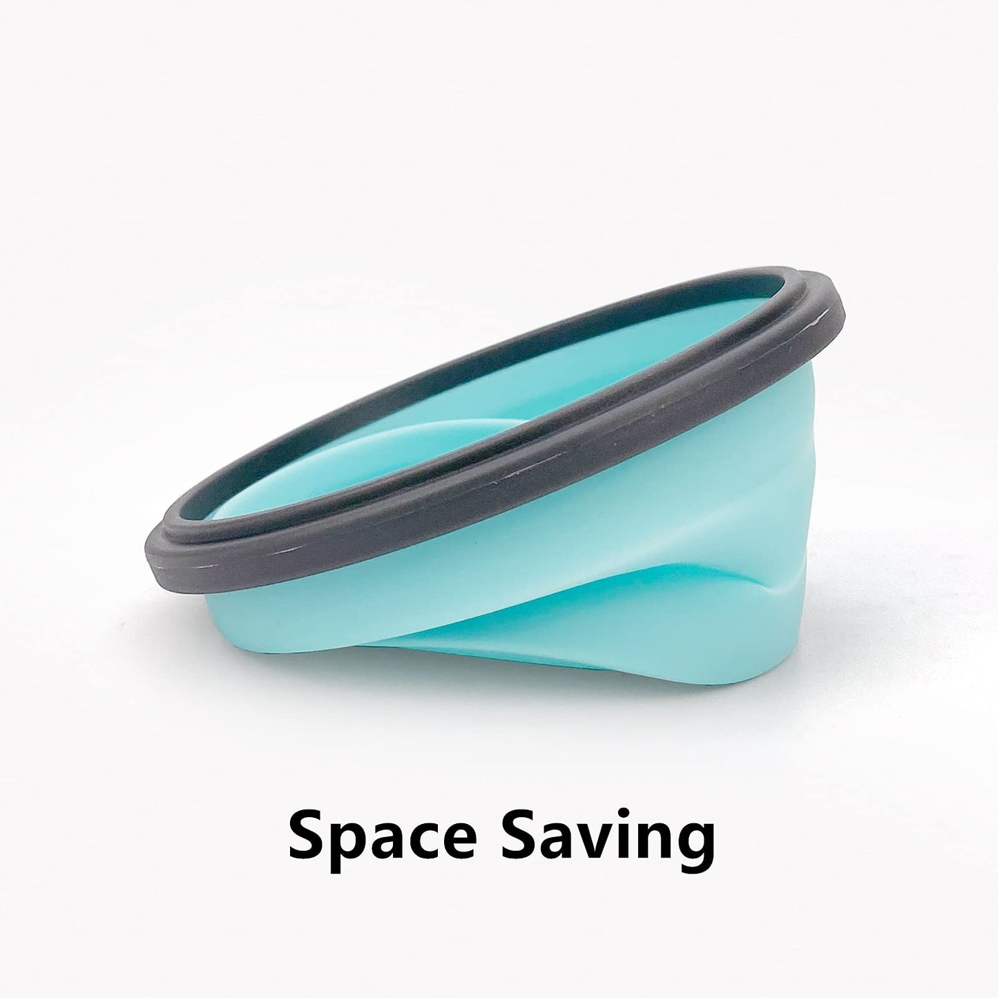 CCyanzi 3piece Round Collapsible Bowl with Lids, Silicone Food Storage Containers, Microwave & Freezer Safe, Space Saving for Kitchen Cabinet and Camping Backpack,(Pink)