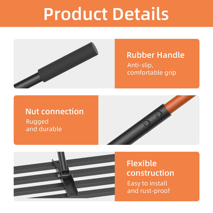 Lawn Leveling Rake 30"x10", Heavy-Duty Stainless Steel Yard Leveling Rake, Professional Soil Leveling Tool for Pastures, Golf Lawns, Gardens, Yards (Black)