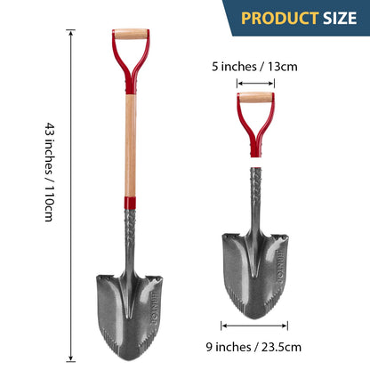HANTOP Garden Shovel Round Digging Shovel Heavy Duty Shovels for Digging Trenching Gardening Camping, 43 inches