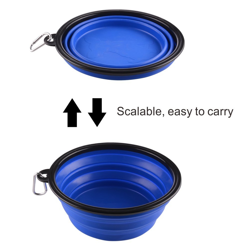 Extra Large Collapsible Dog Bowl, 3L XL Travel Dog Bowl, Foldable Travel Water Dish, 102oz X-Large Portable Collapsable Traveling Bowls with Carabiner for Dogs Walking, Hiking (Red)