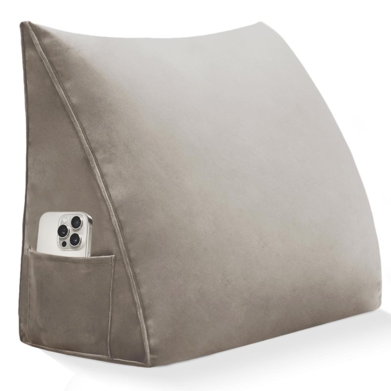 LELEFIDO Wedge Pillow Headboard Reading Pillow Triangular Backrest Support Pillow for Sitting in Bed Positioning Support Pillow for Sofa Daybed Removable Cover