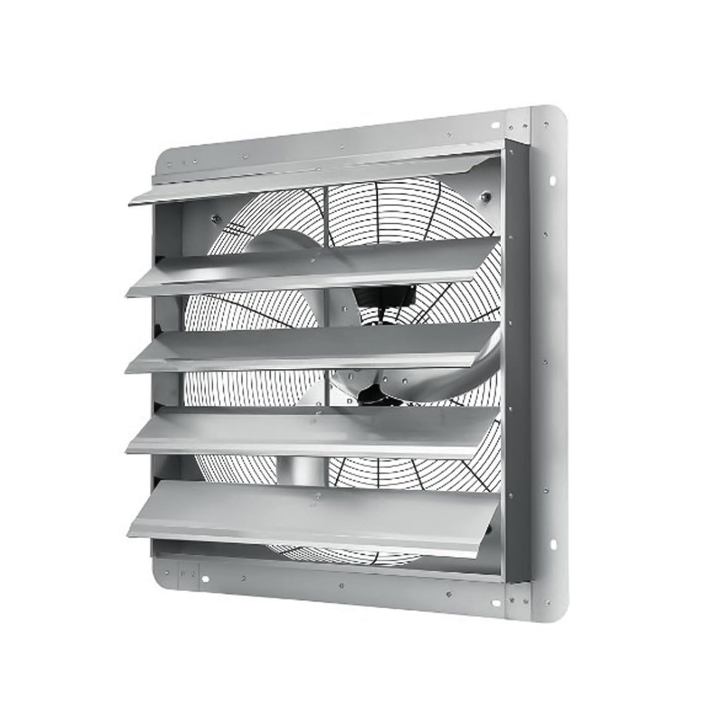 SierraSquad 24 Inch Wall Mounted Shutter Exhaust Fan – 3500 CFM, 1500 RPM High Velocity, Low Noise, Automatic Aluminum Ventilation Fan for Greenhouse, Attic, Shop, Shed & Commercial Use