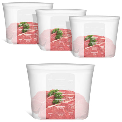 Reusable Food Bags, 12 Pack 100% Silicone Food Storage Bags Stand Up Zip Lock Container, Freezer Microwave Oven Dishwasher Safe, 4 Medium 4 Small 4 Extra Small, Aqua