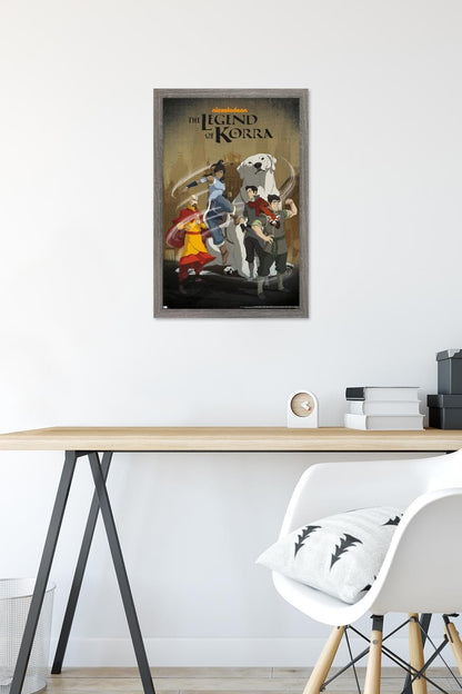 Nickelodeon Avatar: The Legend of Korra - Group Wall Poster, 22.4L" x 14.7W", Barnwood Framed Version