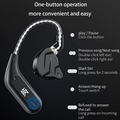 CCA KZ AZ09 IEM Bluetooth Adapter, Bluetooth 5.4 Module, Wireless Waterproof Ear Hook Extra, Long Battery Life Cable for KZ ZS10 PRO/X/2, ZSN Pro/X, AS16 PRO, Zax,ZAR, CRA/C12(C pin)