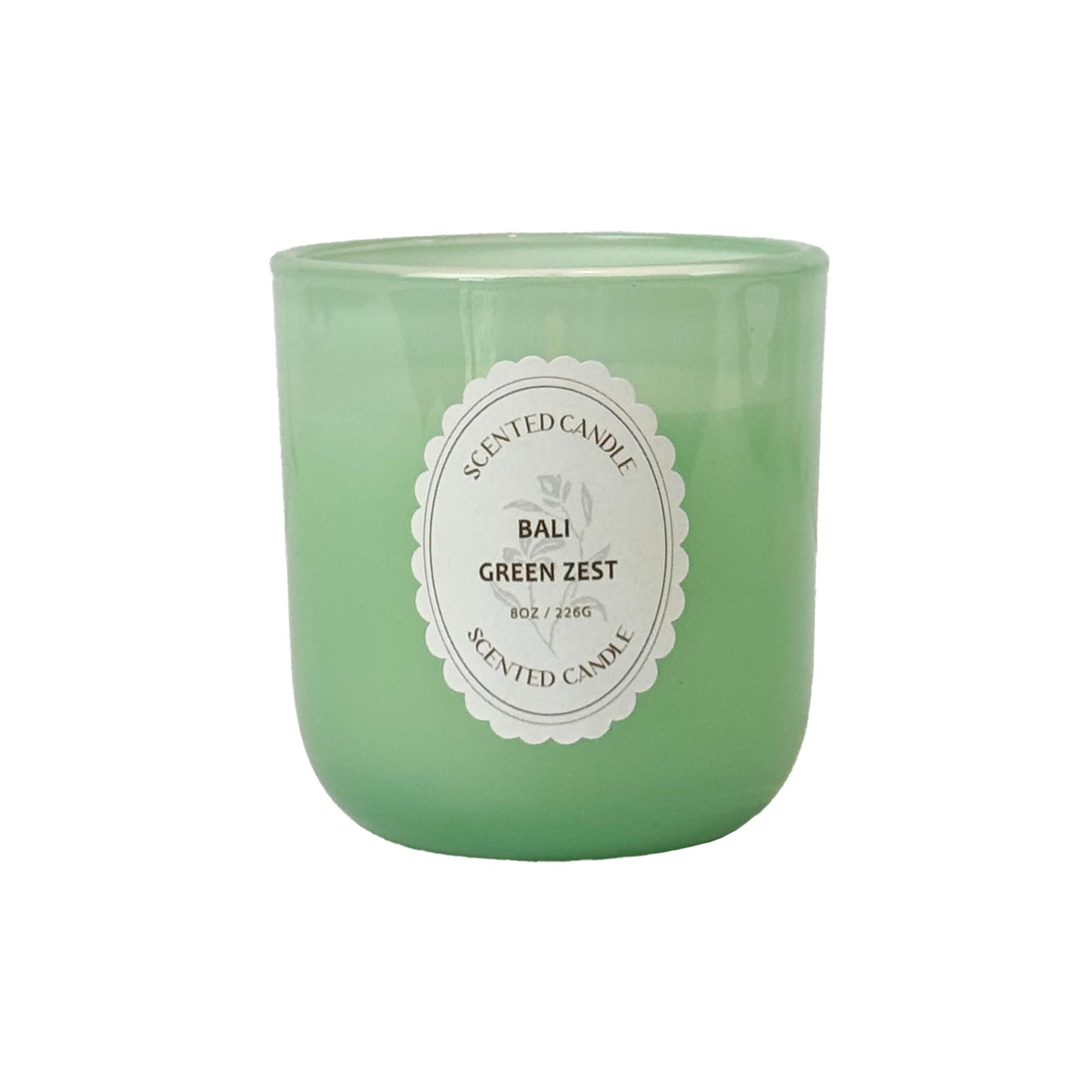 Bali Green Zest Scented Candle 8oz – CW Studio Color-Sprayed Glass Jar, Fresh Citrus Lemongrass & Herbal Aroma – Tropical Spa Gift Candle, Mother's Day & Birthday – 40-45 Hour Burn
