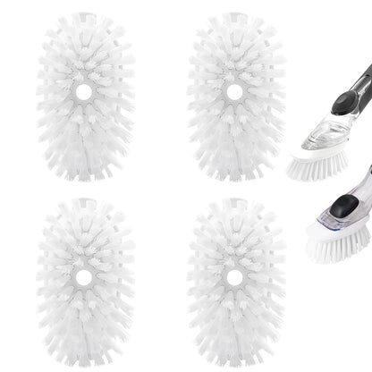 Brush Refills for OXO Dish Brush - 4 Pack Dish Brush Cleaning Soap Dispensing Head Replacement for Scrubber (White)
