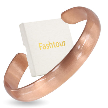 Fashtour Pure Copper Bracelet – Copper Bracelet for Men & Women – 100% Solid, Raw & Uncoated Handmade Hammered Tibetan Cuff Bangle (Copper651C)