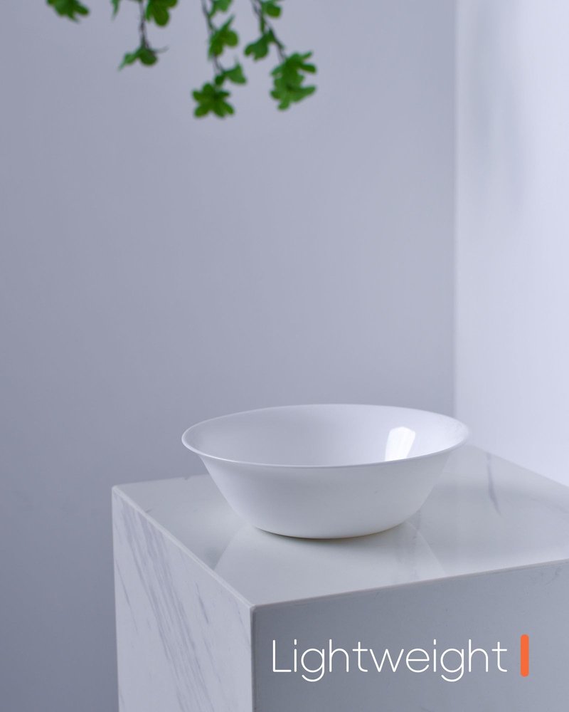 LaGlint 14 OZ (16 OZ MAX) White Opal Glass Cereal Bowl Set of 4, 6.5 inch Dishwasher & Microwave Safe Round Bowls for Soup, Salad and Rice