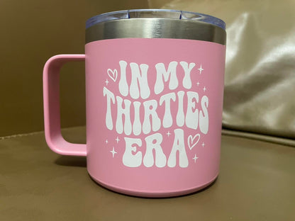 EXIGENT In My Thirties Era Coffee Tea Cup Mug Collectible 14Oz Ounces 30th Birthday Gifts 1995 Decorations (Pink_30, 14oz)