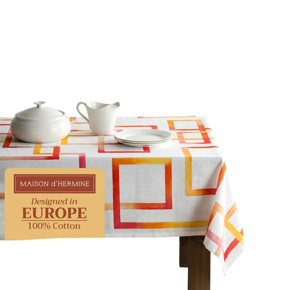 Maison d' Hermine Table Cloth Square Table 100% Cotton 54 x 54 Inches Tablecloth Reusable Decorative for Dining Kitchen Room Farmhouse Home Gifts for Mothers Day Spring Summer - Summer Maze