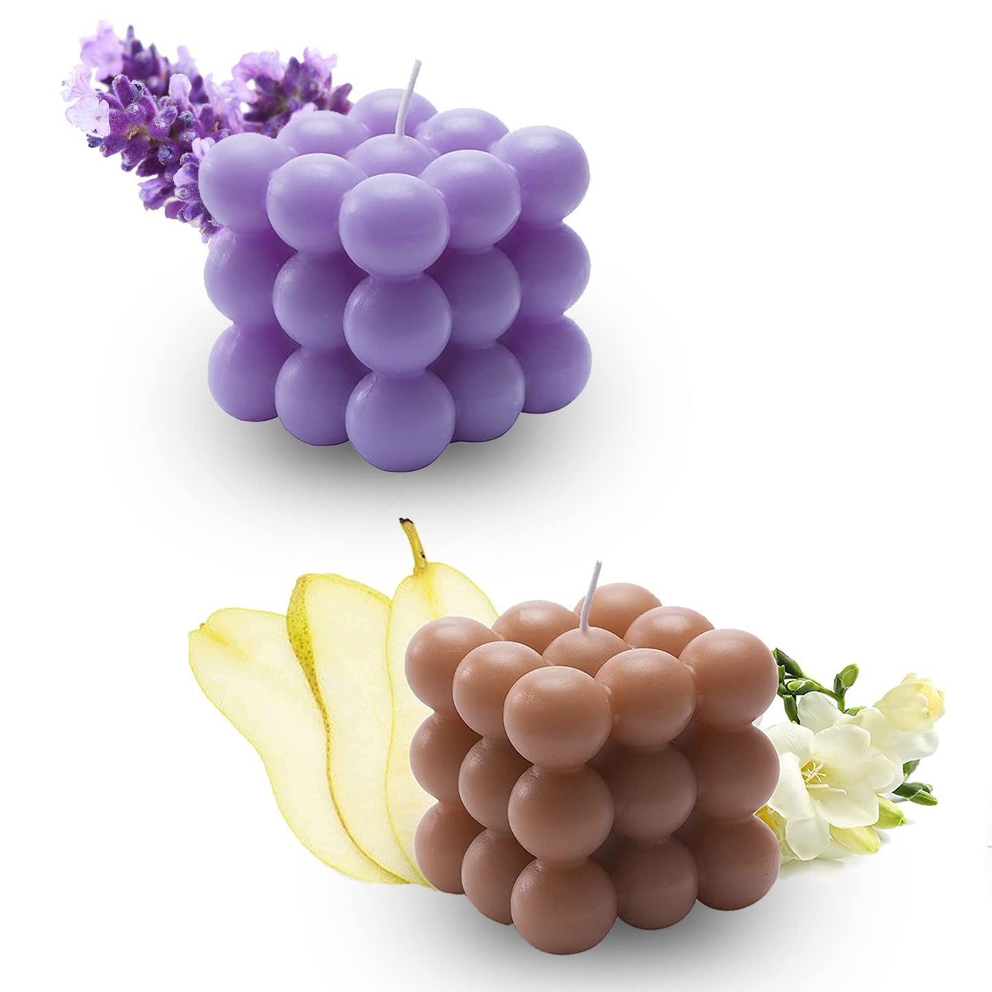 Carol Cao Bubble Candle - Cube Soy Wax Candles, Home Decor Candle, Scented Candle Set 1 Pieces, Home Use and Gifting (Purple) Christmas Gifts