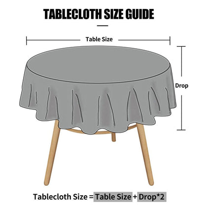 Smiry Round Table Cloth, Waterproof Heavy Duty Vinyl Tablecloths, Wipeable Washable Table Cover for Kitchen and Dining Room (Navy Blue, 70" x 70")