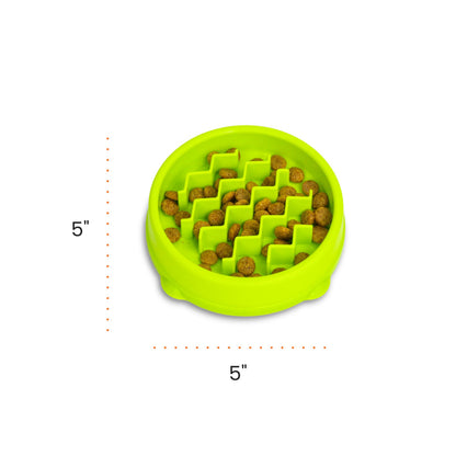 Catstages Kitty Slow Feeder Cat Bowl, Green