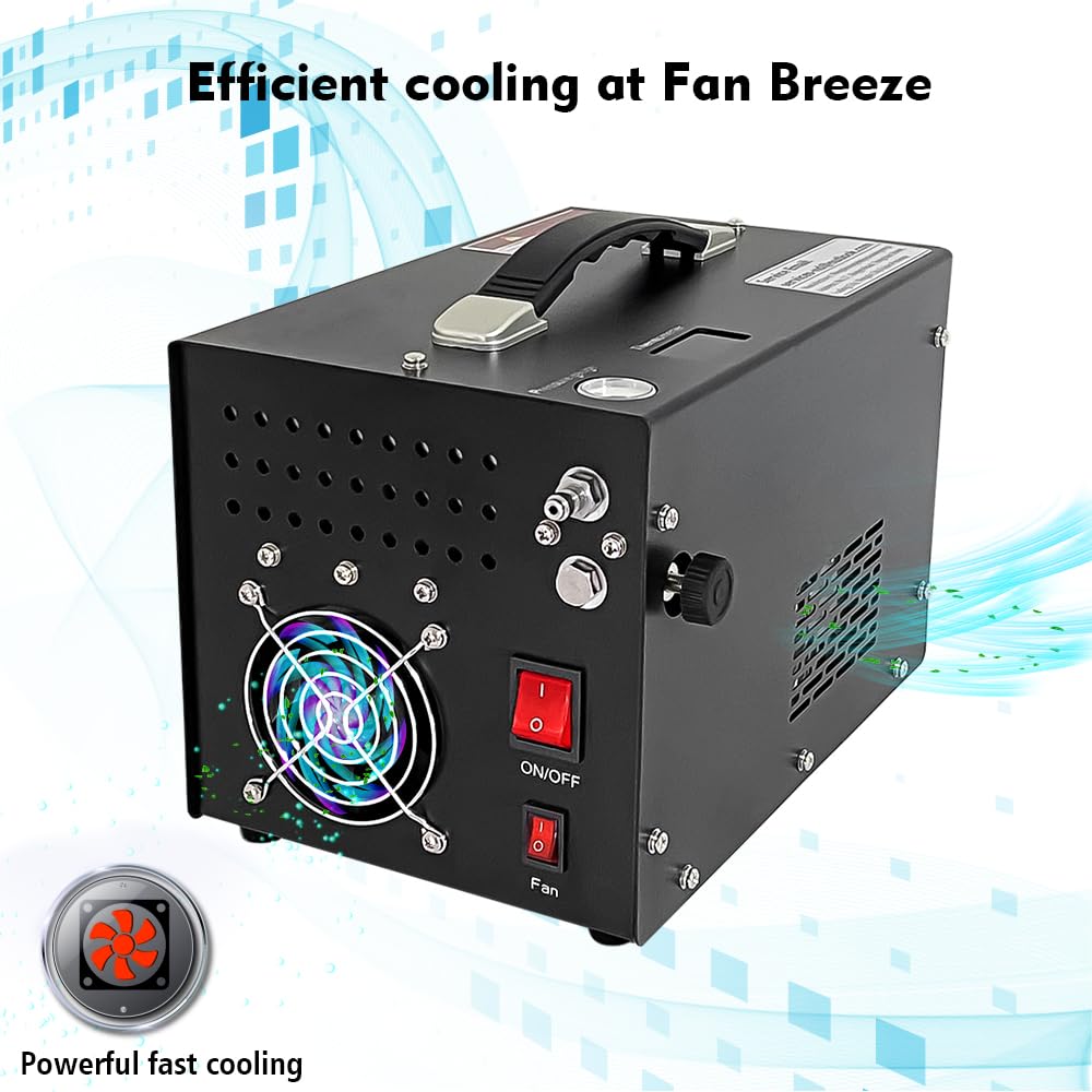 NUOGE Portable Air Compressor, 300W Electric, 4500 PSI Max Pressure, 40 Amp, Metal Construction, 60cm Hose