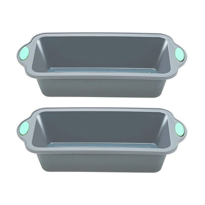 To encounter 9 Inch Silicone Bread and Loaf Pan, 2 Pack Food Grade Nonstick Silicone Molds for Baking Banana Bread, Meat Loaf, Pound Cake, with Metal Reinforced Frame More Strength