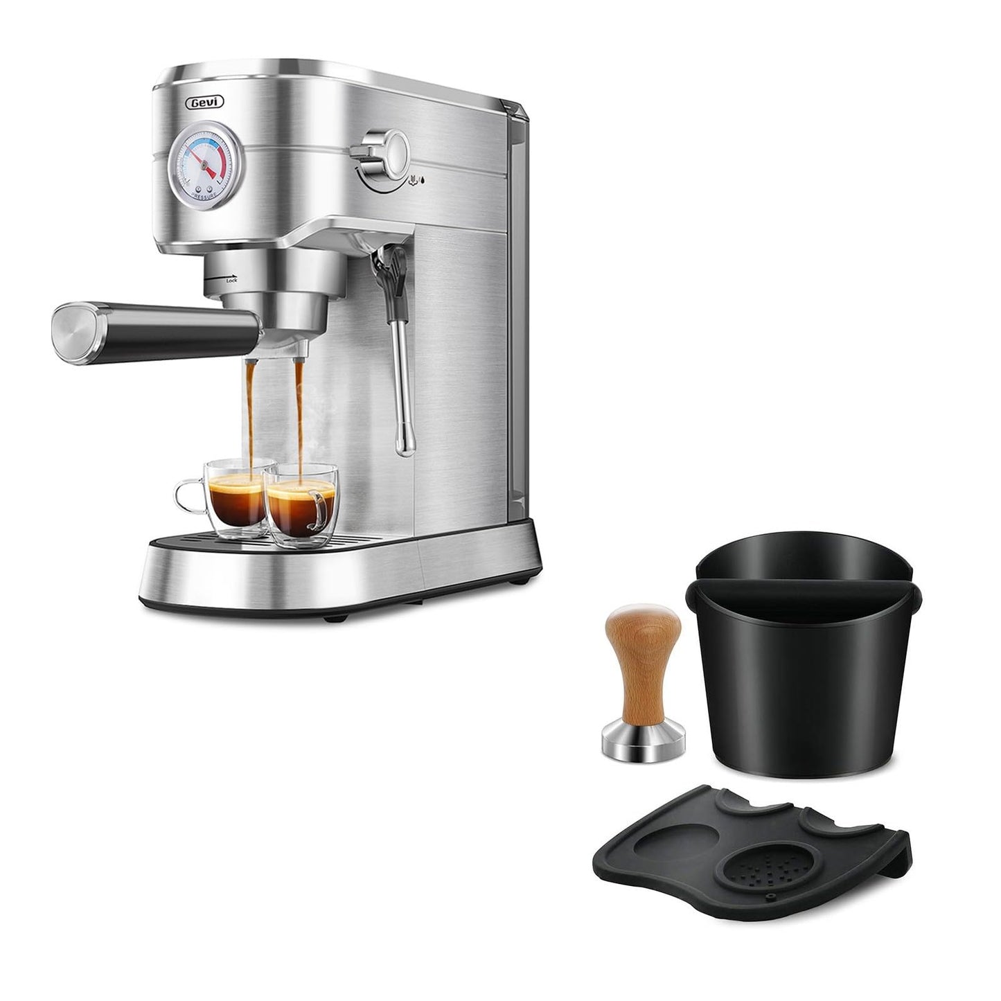 Gevi Espresso Maker 20 Bar & 3pcs Espresso Machine Accessories Set
