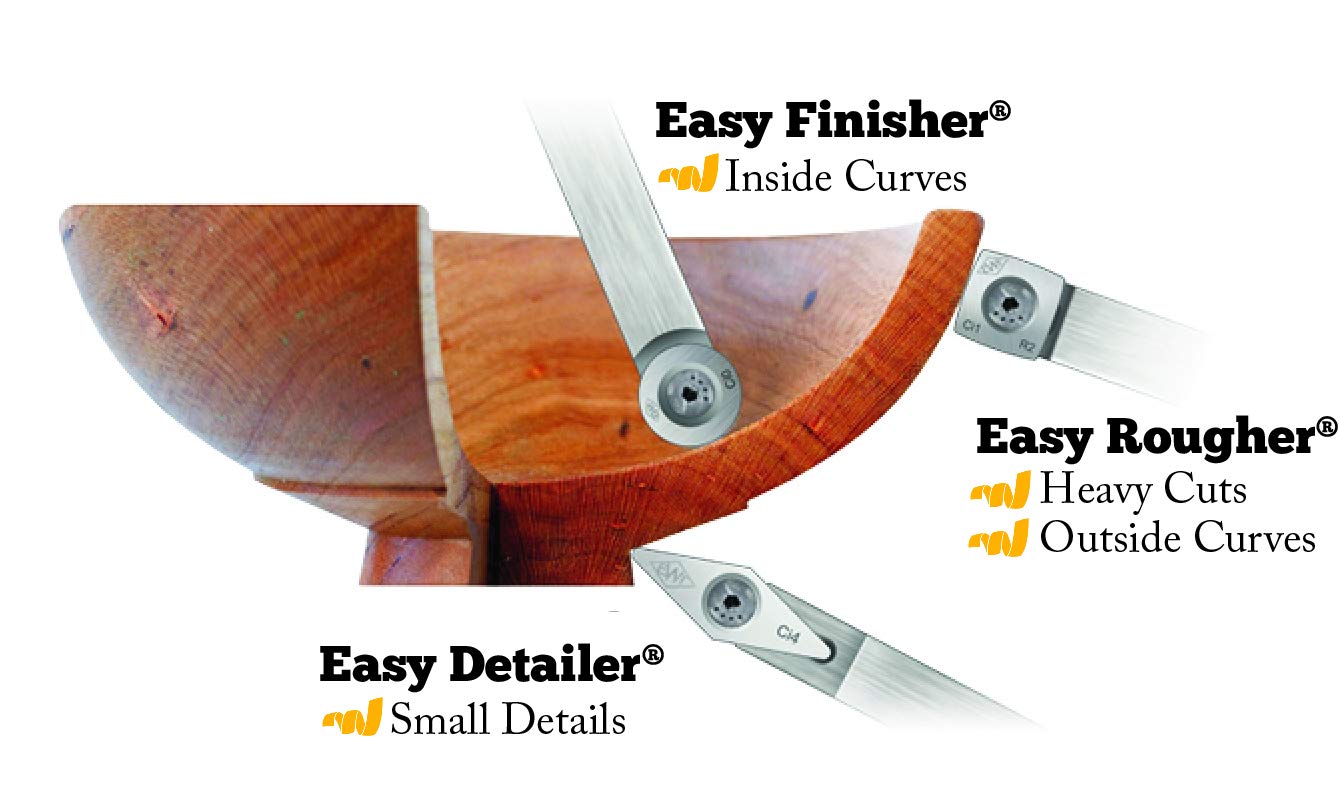 Easy Wood Tools Pro Easy Finisher (3400) Woodturning Tool Scraper Tool Chisel with Replaceable Carbide Cutter