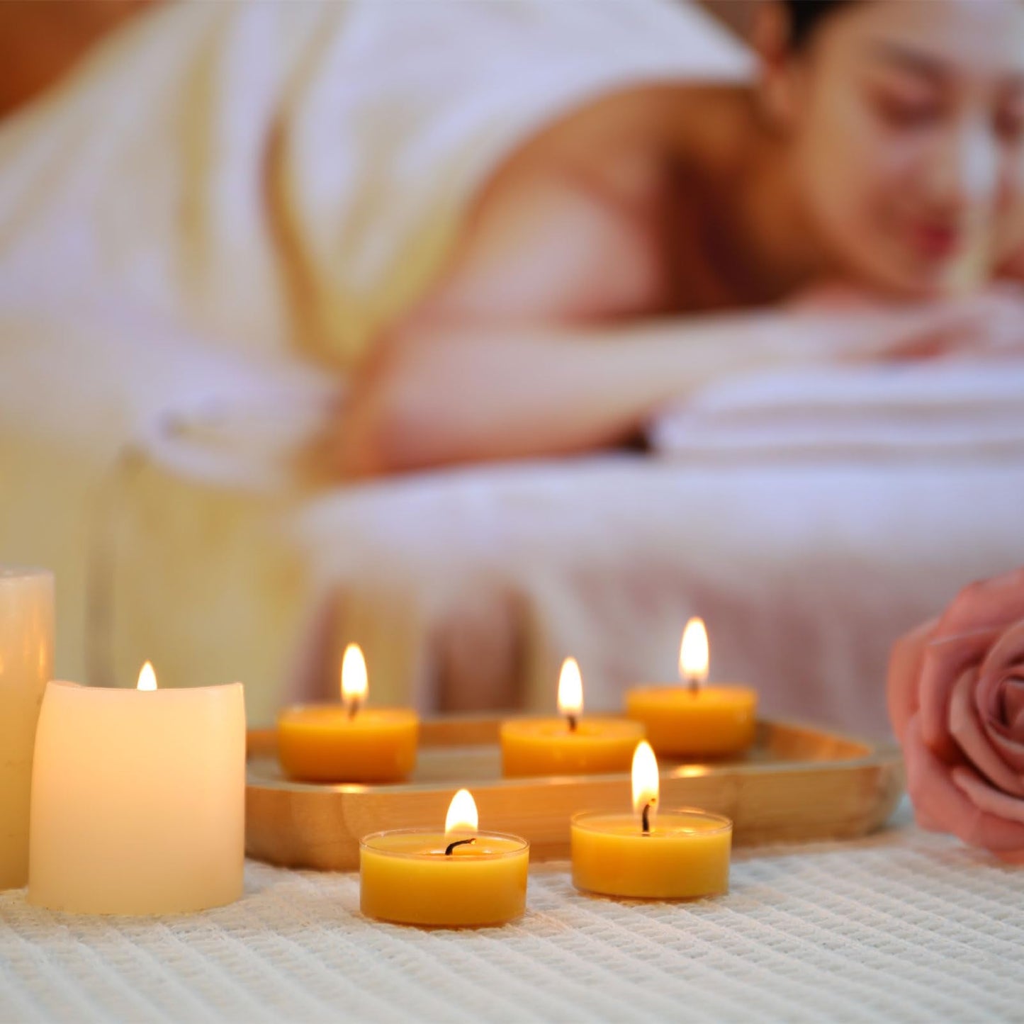 Natural Beeswax Pillar Candle+Beeswax Tealight Candles