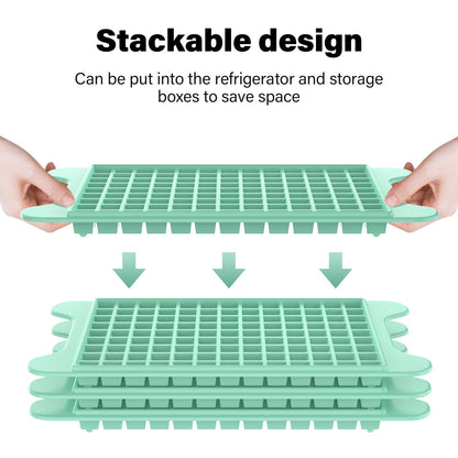 Mini Ice Cube Tray for Freezer: FDDBI Small Ice Trays for Freezer with Bin - 117×4PCS Easy Release Nugget Ice Tray - Crushed Ice Tray with Container