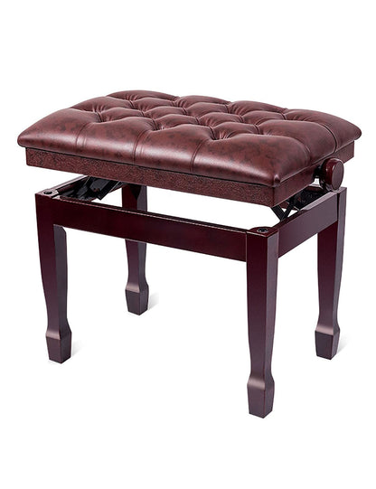 GAZOGJ Piano Stool,Dressing Table StoolGenuine Leather Keyboard Bench Piano Stool,Height Adjustable Piano Bench with Storage Compartment,58 x 41 x 48-58CM,Mahogany