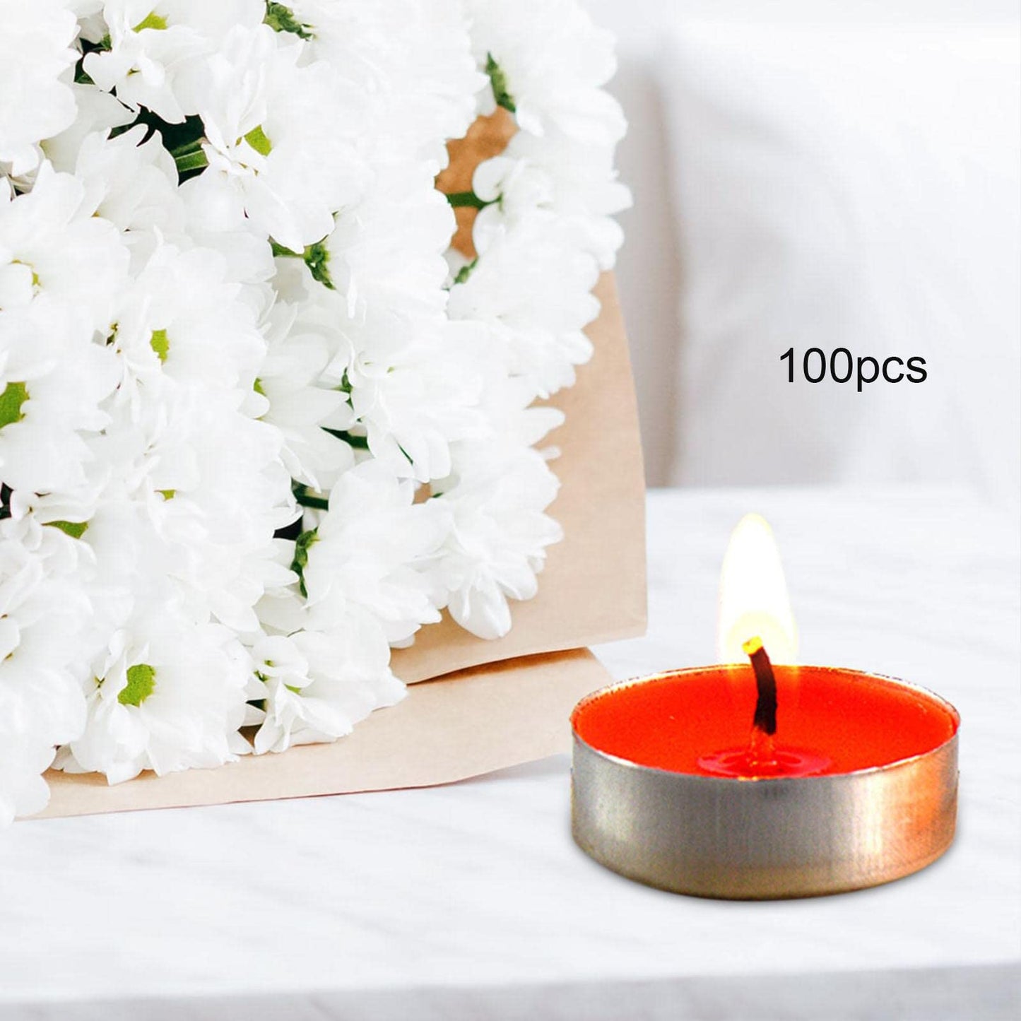 Gcljlmy 100x Smokeless Round Candles 1H Long Burning Tea Light Tibetan Buddhist Church Tealight Ghee Butter Lamp Candles for Meditation Wedding Rituals Altars (Red)