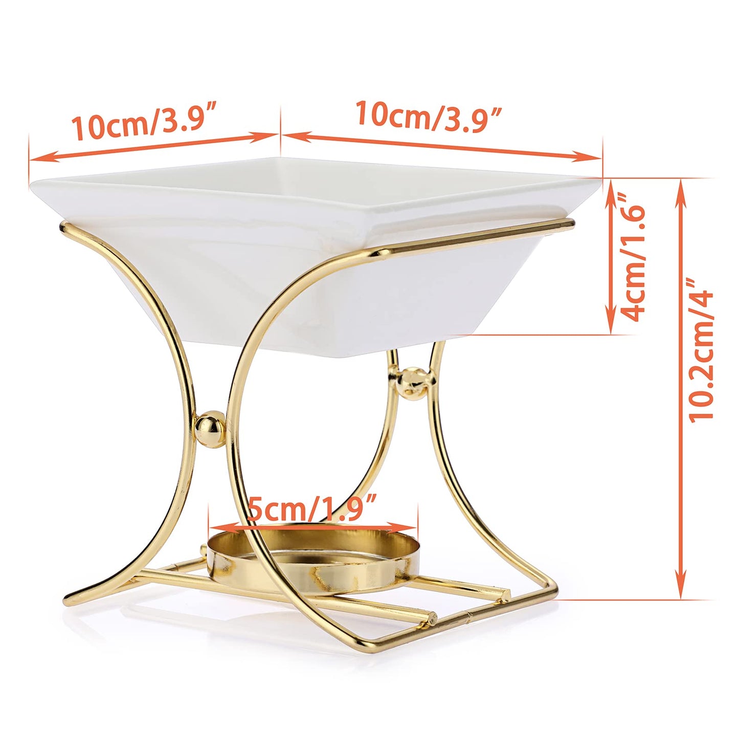 JuxYes Metal Tealight Scented Wax Melts Warmers Fragrance Oil Diffuser Burner, Ceramic Tealight Candle Oil Burner Warmer Aromatherapy Wax Candle Tart Warmer Diffuser for Home Bedroom Décor