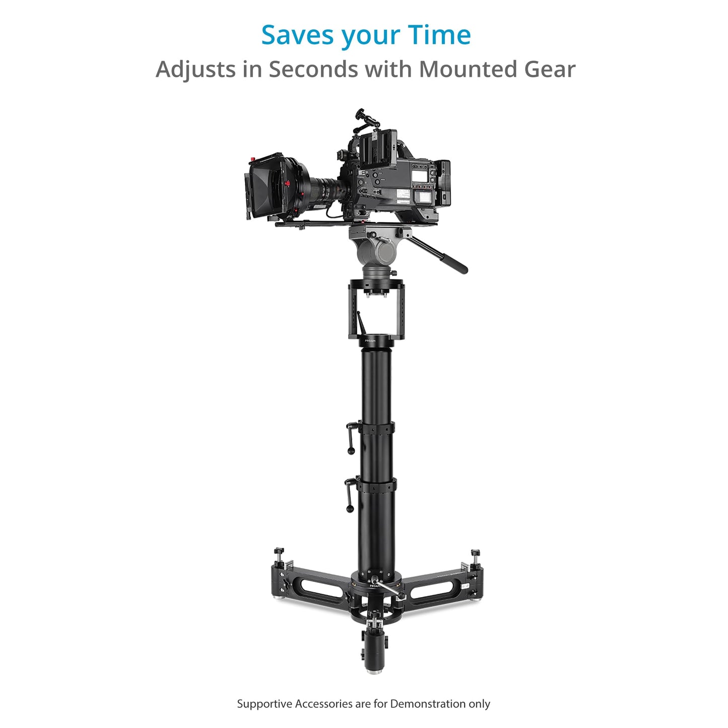 PROAIM Bull 18-34” Telescopic Bazooka for Camera Dolly, Jib/Crane & Other Heavy Camera Setups. Quick Height Adjustment - Gas Rise, Euro/Elemac Mount. Stable & Solid, Payload: 20-45kg (BZ-BULL-01)