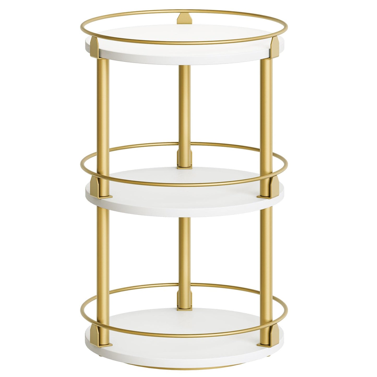 3-Tier Lazy Susan Organizer, Rotating Spice Rack, Spinning Organizer, Industrial Turntable Spice Rack Organizer for Cabinet, Kitchen Countertop, Pantry, Rustic Brown and Black SR23BR