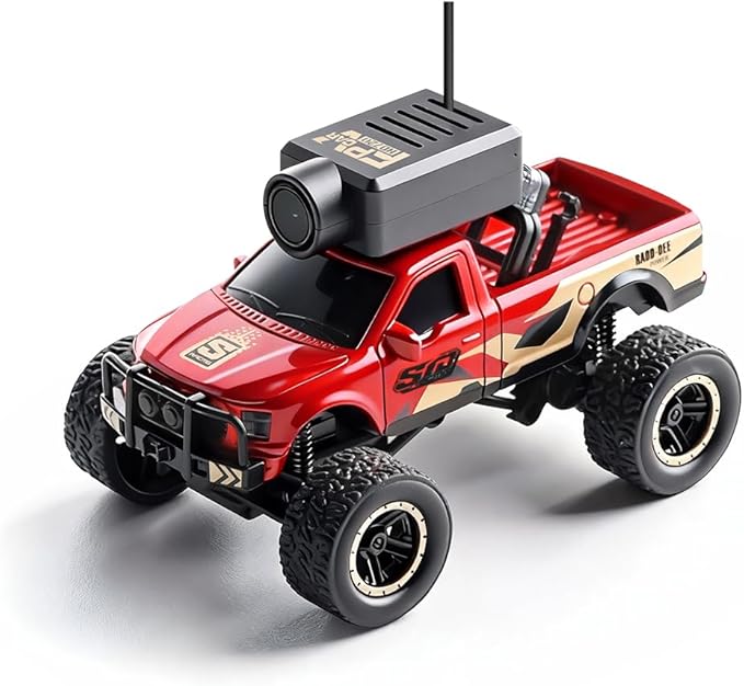 WL 1/64 Scale APP Auto-Pairing Full-Proportional FPV Mini RC Truck Model with Camera (Remote Controller Included/RTR)