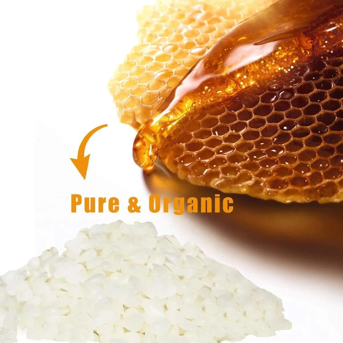 Grcdoyvl Natural White Beeswax Granules (10-Pound) | Unrefined Pure Material for DIY Projects | Candle Making, Skin Care, Lip Balm, Soap Base | Organic Beeswax Pellets