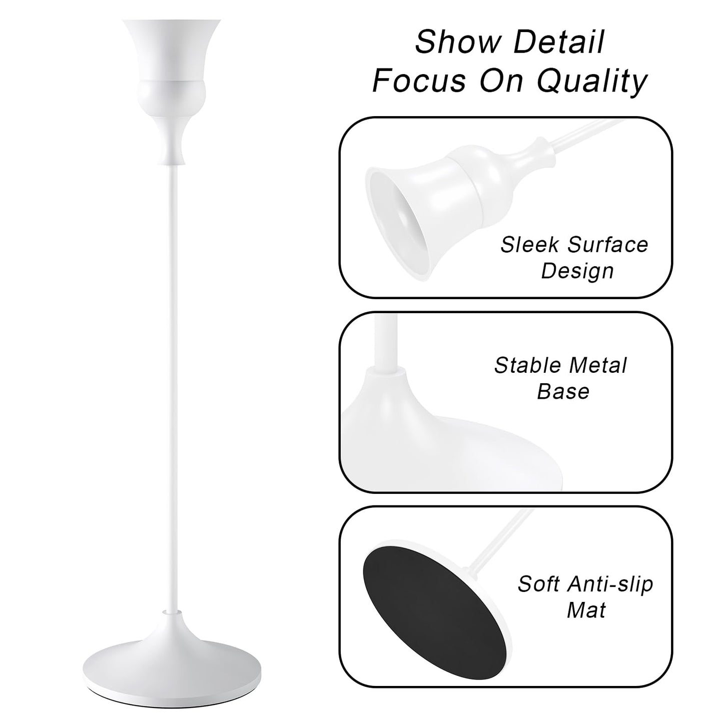 Showin Candlestick Holders White, 3 Packs Taper Candle Holder for Candlesticks, Candle Sticks Holder Decor for Home Decor