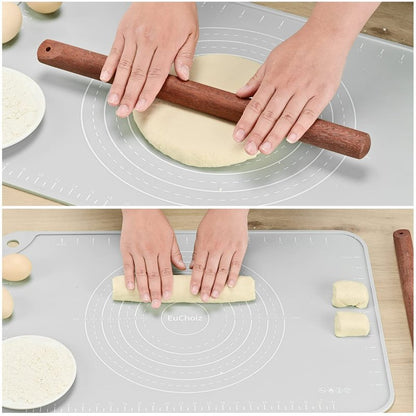 EuChoiz Silicone Pastry Mat 32"*24" Extra Thick Non Stick Baking Mat Food Grade Silicone Dough Rolling Mat with Edge Heightening Large