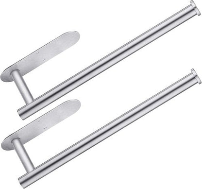 CUXIXA Stainless Steel Paper Towel Holder - Under Cabinet Wall Mount | 2 Pack for Kitchen & Bathroom