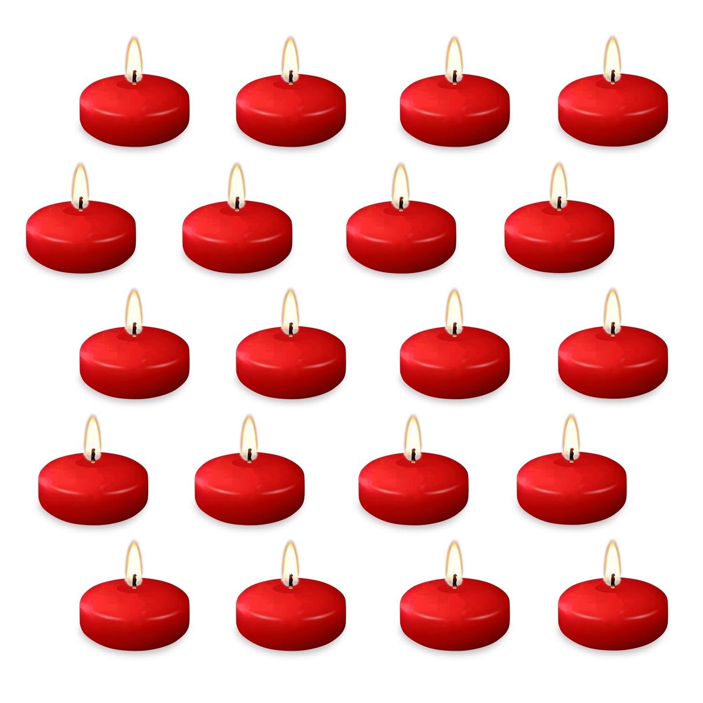 20 Pcs Floating Candles Centerpieces, 1.5 Inch Unscented Floating Candles, Warm Tealights Candles for Wedding, Night, Christmas, Valentine's Day,Home Decor and Party Decoration (Red 20pcs)