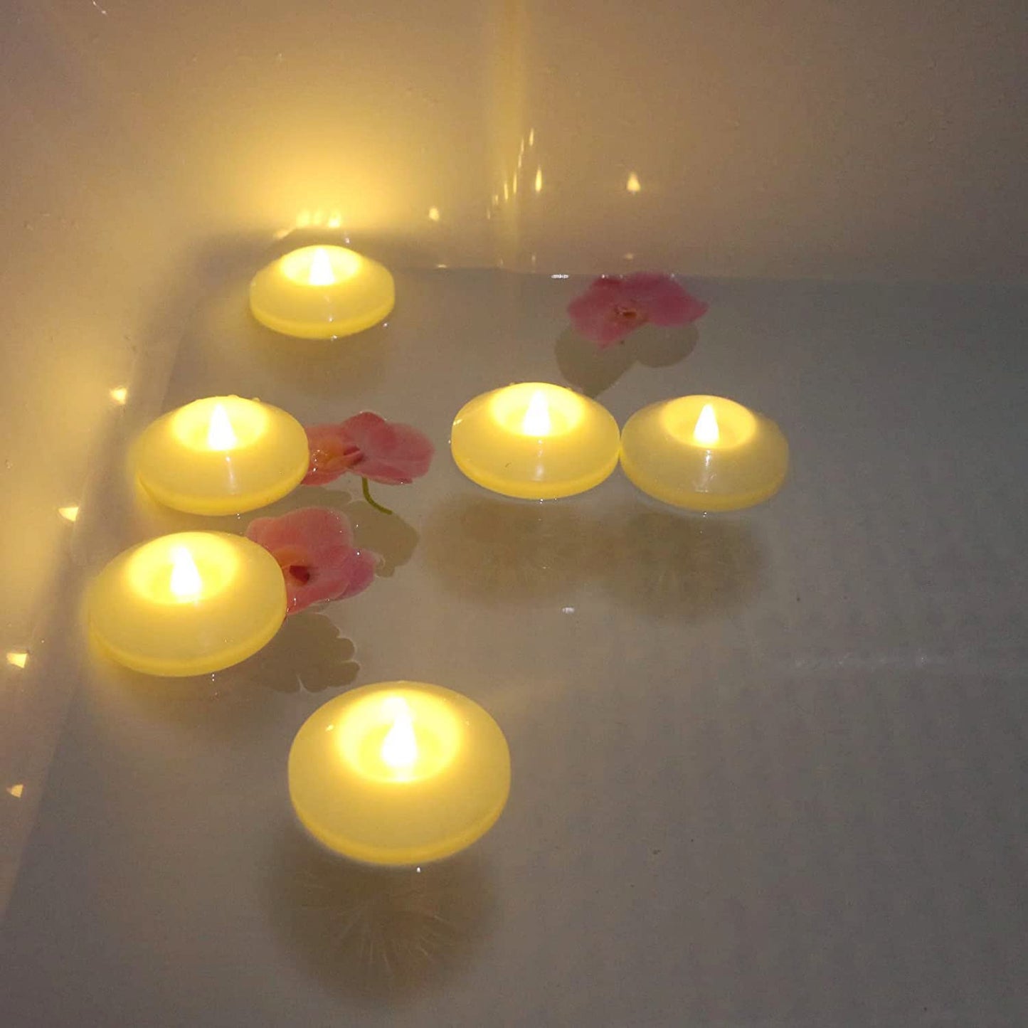 120+ Hours LED Floating Candles for Centerpieces – 12 Pack Warm White Flickering Tea Lights Battery Operated Waterproof Floating Flameless Candle Tealight for Wedding Party Pool & SPA Home Decorations