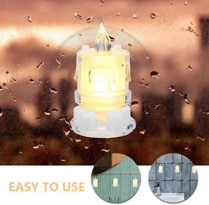 Cabilock 6-Piece Window Candle Suction Cups | Flameless Taper Candle Holders for Holiday Decor
