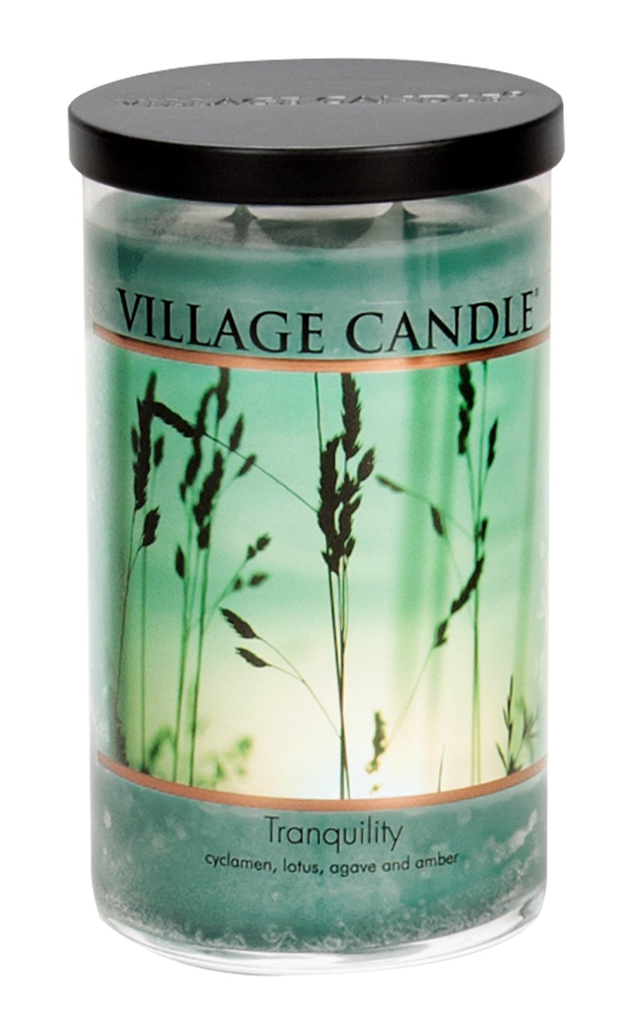 Village Candle Tranquility Large Tumbler Jar Candle, 19 Oz, Traditions Collection, Green