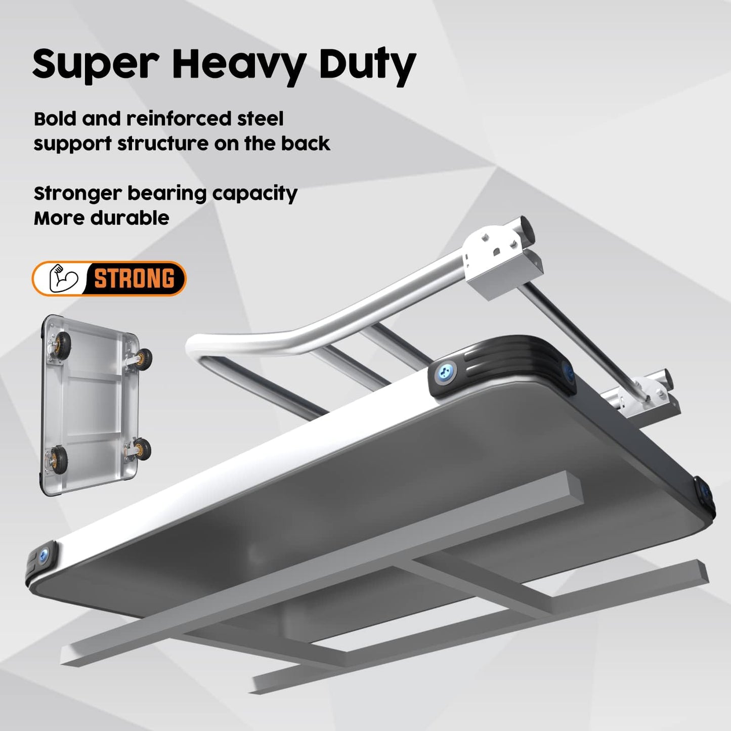 Lomive Heavy Duty Platform Truck Flat Moving Cart Hand Trucks, 1500Lbs Steel Push Cart Dolly, 30 x 19in Large Flatbed with 4'' 360 Degree Swivel Wheels for Easy Storage