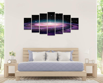 Visual Art Decor Space Canvas Wall Art Starry Galaxy Universe Painting Home Office Living Room Wall Decoration, Framed Ready to Hang 70inchx32inch