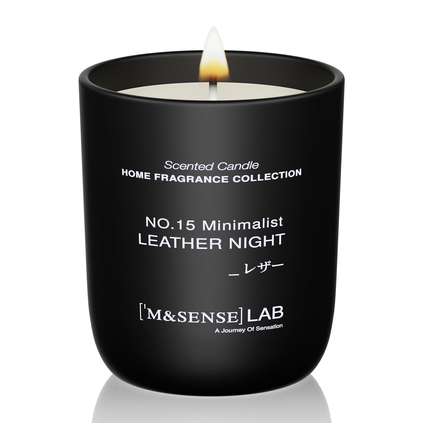 M&SENSE Natural Soy Candle| Leather Night | 5.3 oz | Mini Spring Scented Candles for Relaxation, Meditation, Home Décor | for Bedroom, Office, Party Small