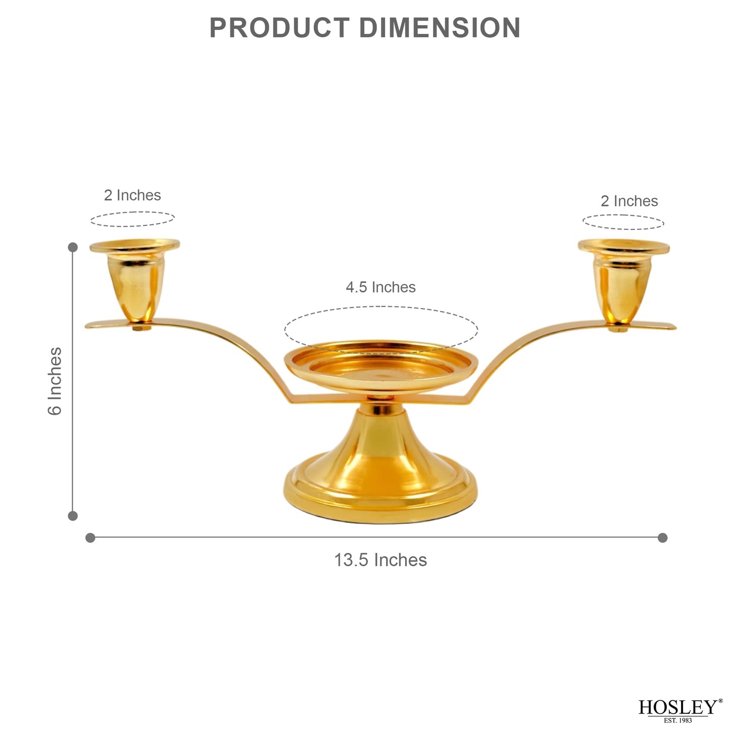 Hosley Gold Metal Unity Candle and Holder Set for Wedding, 11.50 Inch High Cream Wedding Unity Candle Set Includes 1 Pillar and 2 Taper Candles