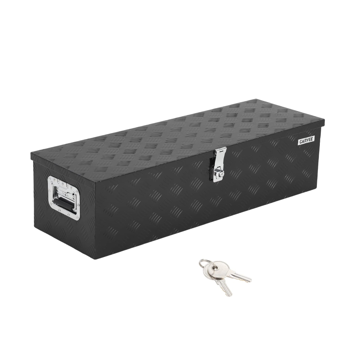 Garvee 30 Inch Aluminum Truck Bed Tool Box - Heavy Duty Diamond Plate Tool Chest with Lock and Keys | Storage Organizer for Pickup Trucks, RV, Trailers | Side Handles, 30 x 13 x 9.6 Inches, Black