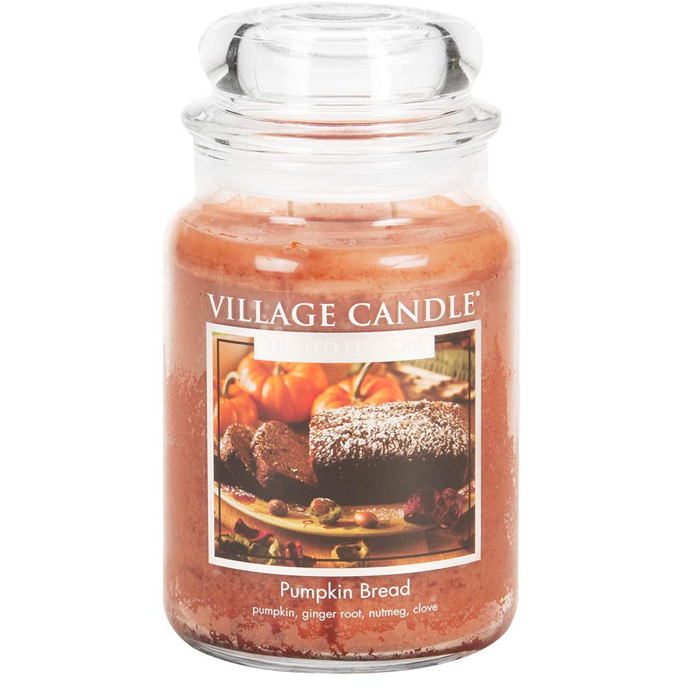 Village Candle Pumpkin Bread 26 oz Glass Jar Scented Candle, Large