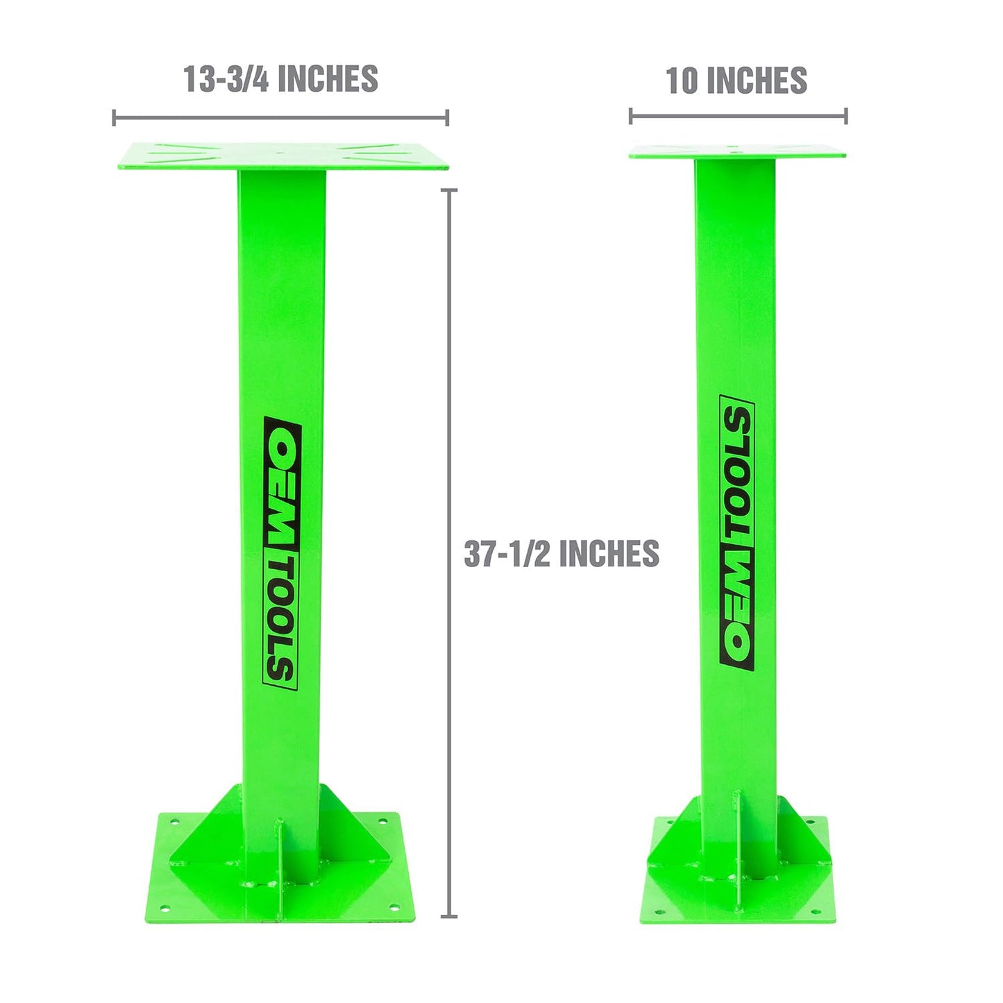 OEMTOOLS 24643 Bench Grinder Stand, Vise Stand, and Drill Press Stand, Heavy Duty Steel Base, Pre-Drilled for Equipment Stability, Top/Plate Dimensions 13.8" (L) x 9.8" (W) x 0.2" (H)