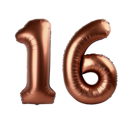 Dark Brown Number 16 Balloon 40 inch, Coffee Brown 16 Number Balloons, 16th Birthday Decorations, Chocolate 16 Year Old Girls Boys Dark Brown Party Supplies