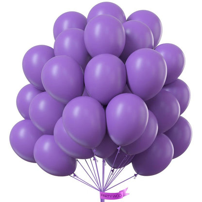 PartyWoo Purple Balloons 101pcs 12 Inch Purple Latex Balloons for Birthday Baby Shower Anniversary Engagement Wedding Princess Bachelorette Bridal Shower Butterfly Party Decorations Purple-Y15