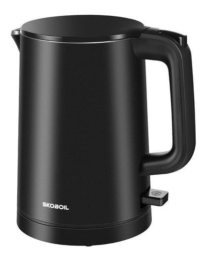 SKOBOIL Electric Kettle Small for Tea & Coffee, 0.8L (27OZ) Double Wall Stainless Steel Hot Water Boiler, Fast Boiling Water Heater & Teapot with Auto Shut-Off, Boil-Dry Protection
